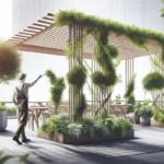 Explora la Jardinera Contemporánea con Celosía para Soporte de Plantas Trepadoras